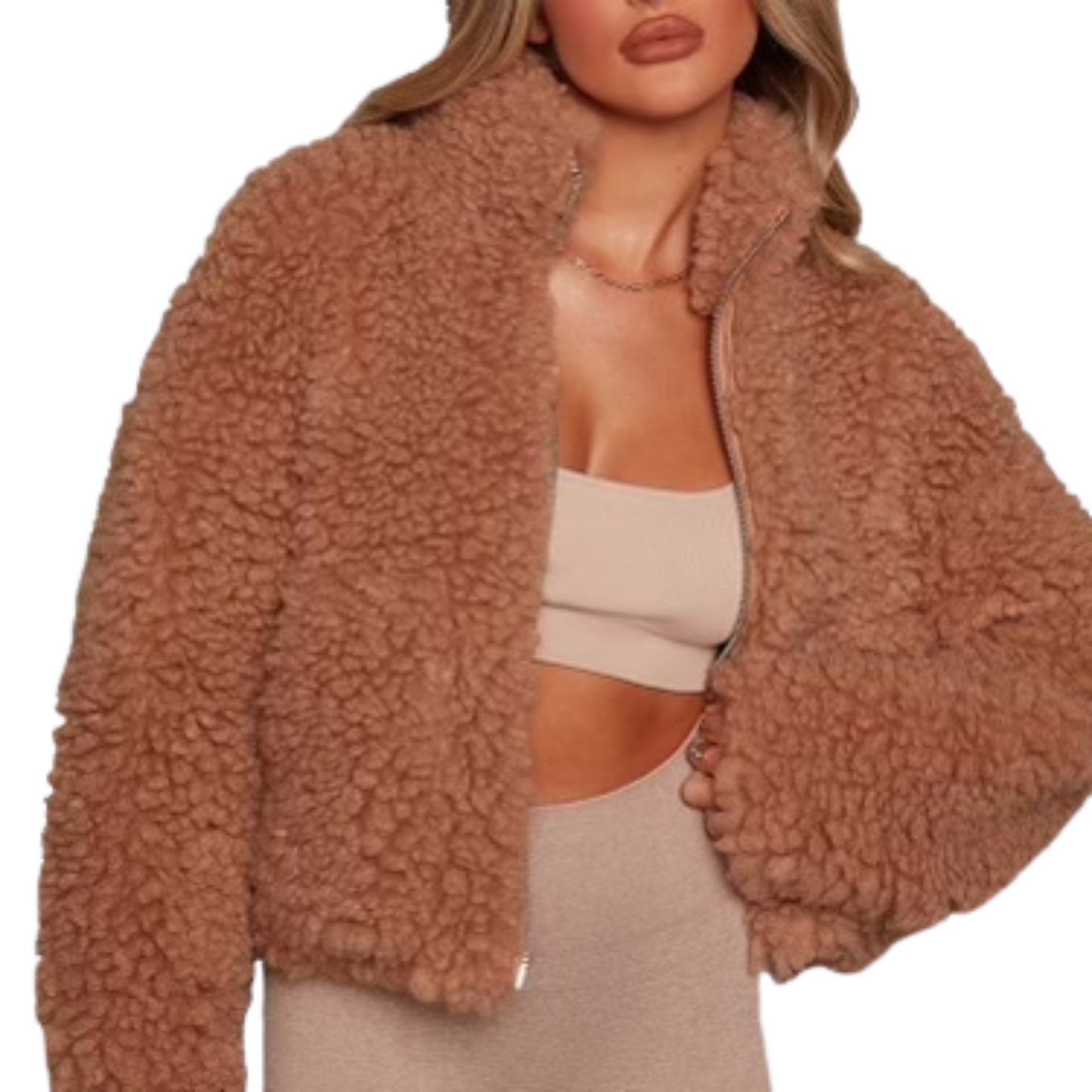 Plus Size Lamb Wool Cardigan